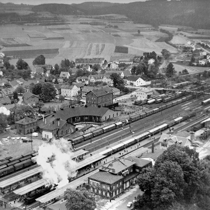 Luftbild Bahnhof Neuenmarkt | 6.10.1974 | Quelle: DDM-Archiv
