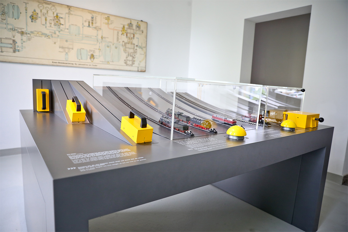 The interactive station about the physics behind the Schiefe Ebene