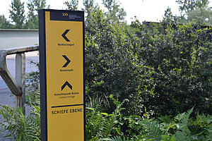 A signpost guids the way to Marktschorgast, Neuenmarkt and a lookout.
