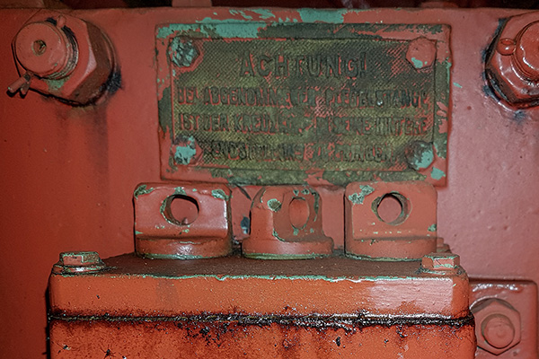 Warning sign on the locomotive 94-1730