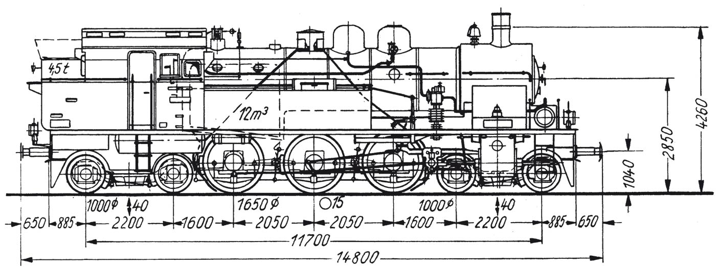 Technische Strichzeichnung der Lok 78-246