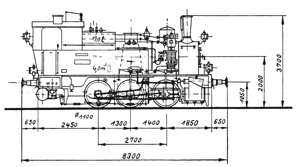 Technische Strichzeichnung der Lok 89-6024