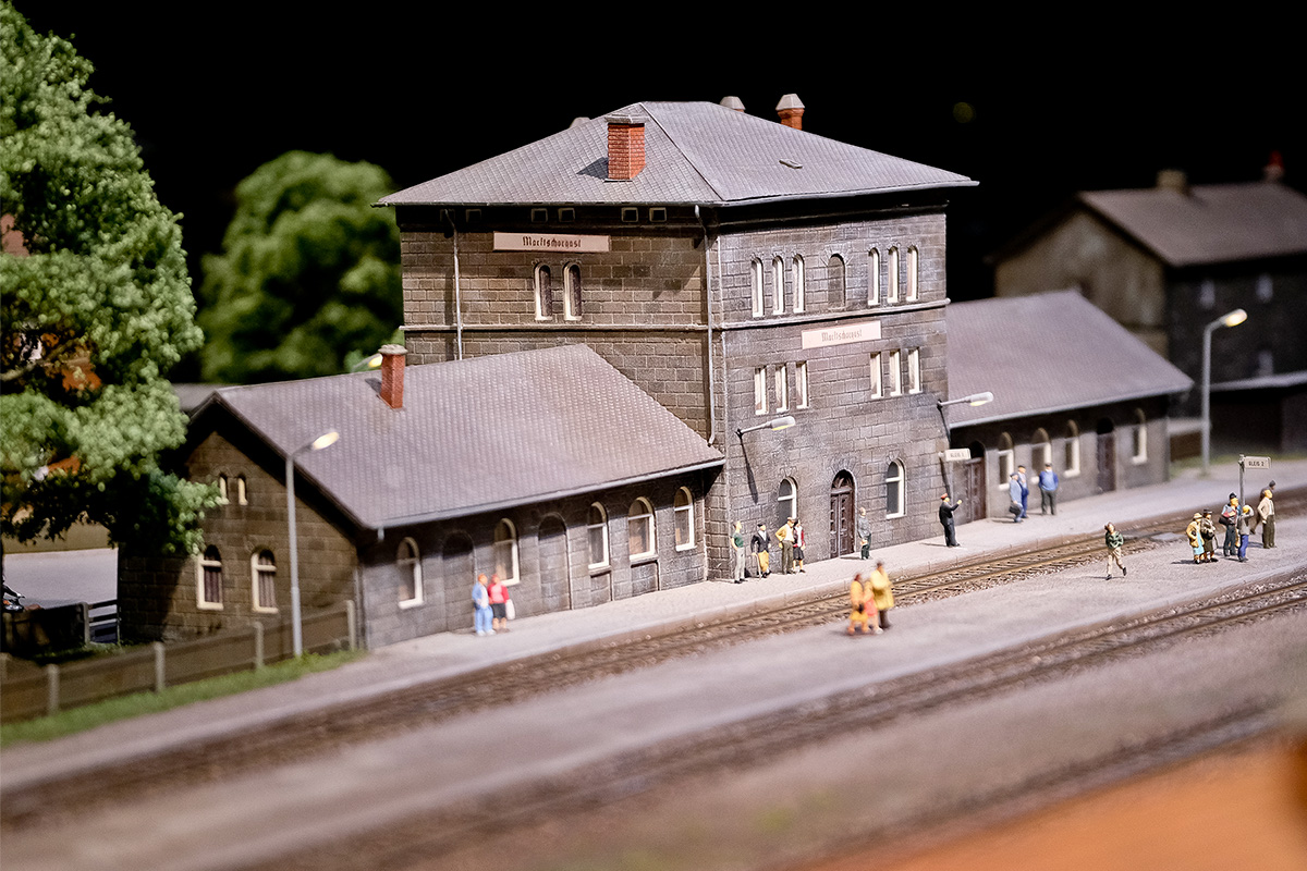 Model of Marktschorgast station as part of the model railway layout